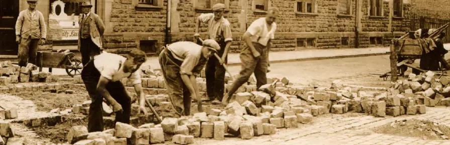 historische Aufnahme Baustelle