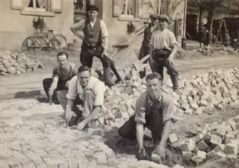 historische Aufnahme Baustelle